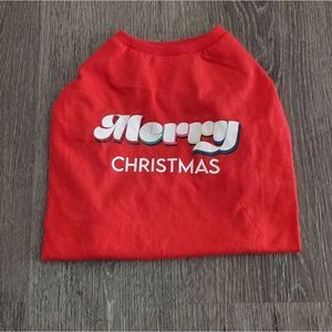 NEW Merry & Bright Dog Shirt Medium Merry Christmas Red